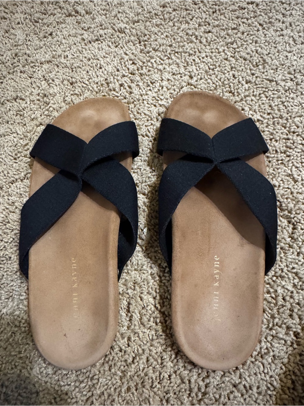 Jenni Kayne Black Crisscross Slide Sandals